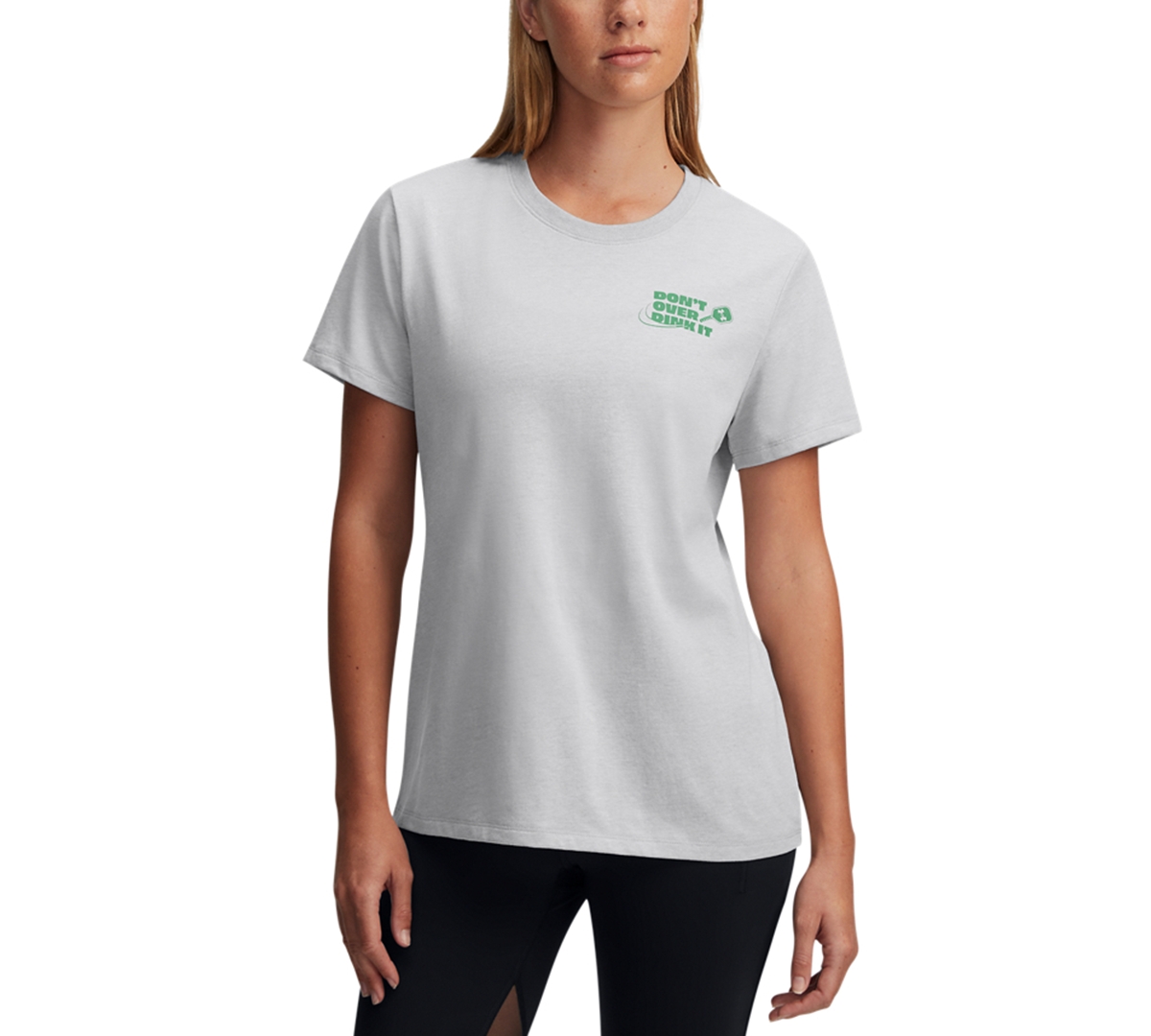 Shop Under Armour Women's Graphic Pickleball Crewneck T-shirt In Mod Gray Light Heather