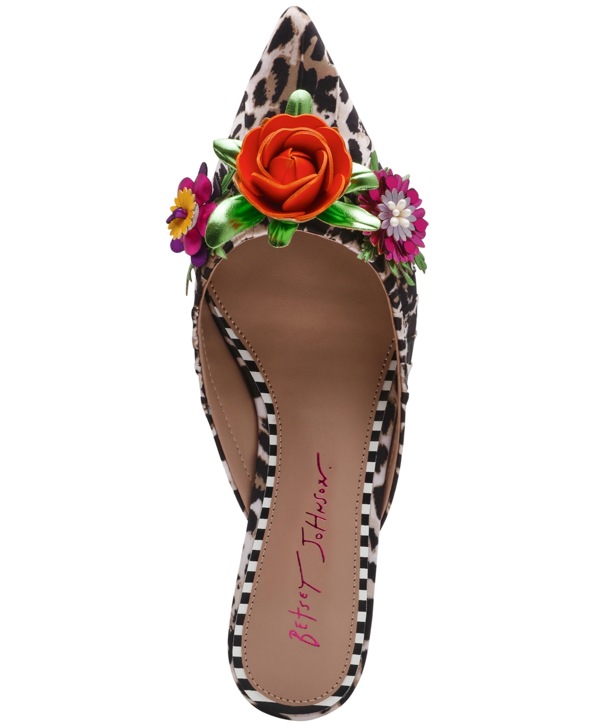 Shop Betsey Johnson Women's Abigayl Floral Dress Mules In Leopard Multi