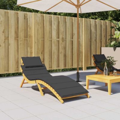 Sun Lounger Cushion Black Oxford fabric