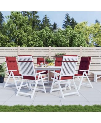 Highback Chair Cushions 6 pcs Wine Red Oxford Fabric