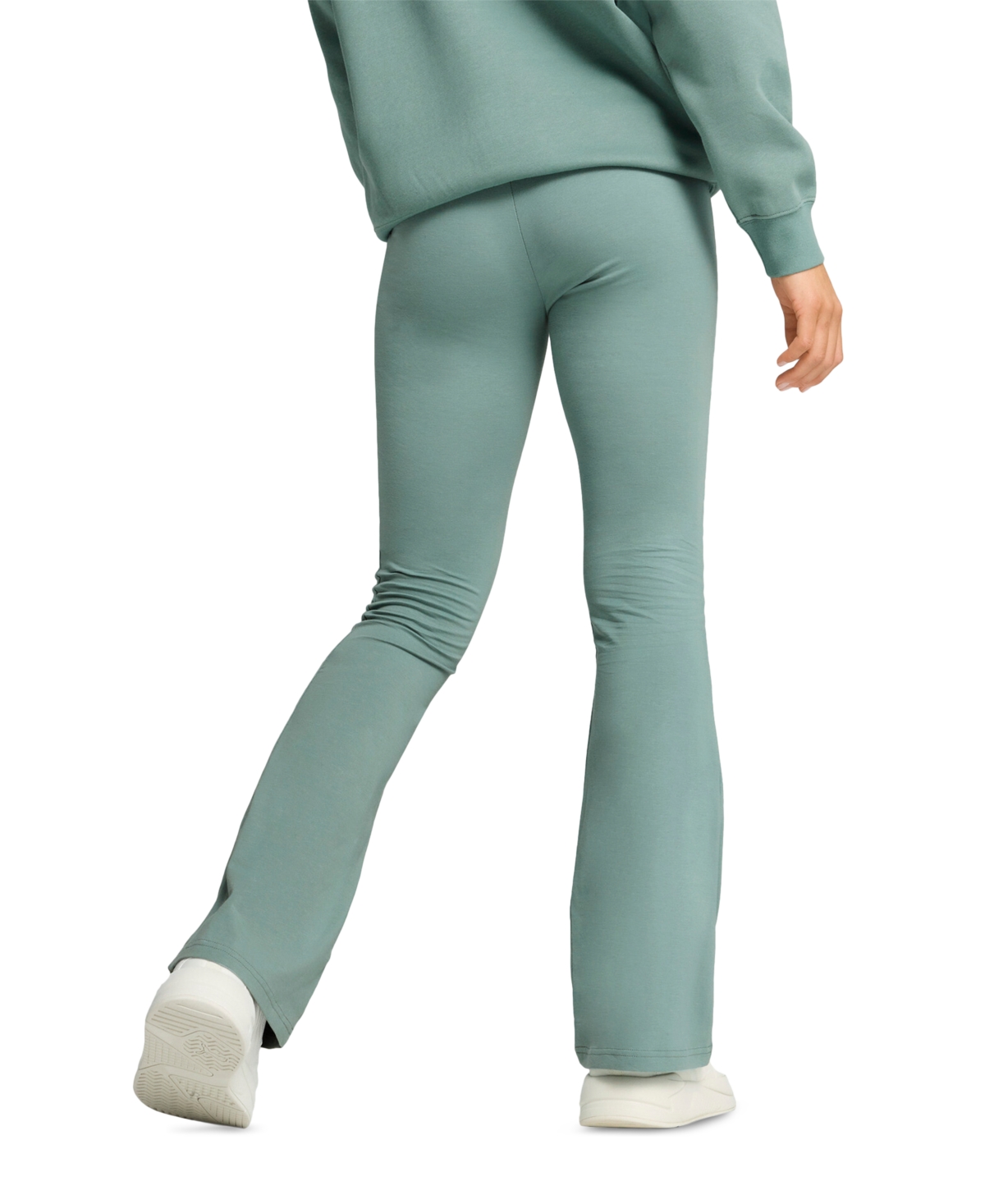 Puma Women's Essential High-waist Flare-leg Leggings In Green Moon
