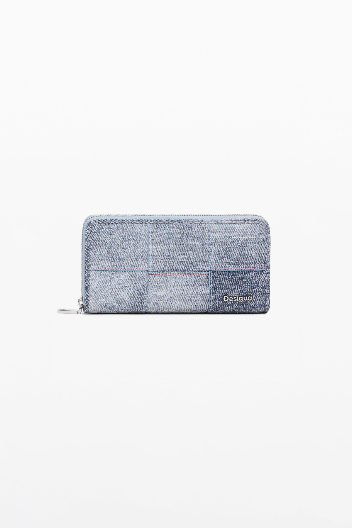 Women's Braided denim-effect wallet - Light blue