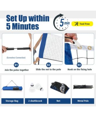 14 Feet Adjustable Badminton Net Stand with Portable Carry Bag