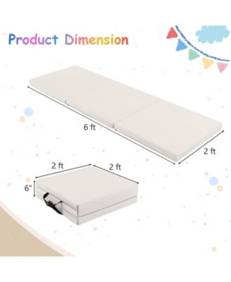 6 x 2 FT Tri-Fold Gym Mat with Handles and Removable Zippered Cover
