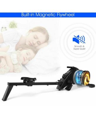Foldable Magnetic Quiet Operated Fitness Rowing Machine with 10 Level Adjustable Resistance
