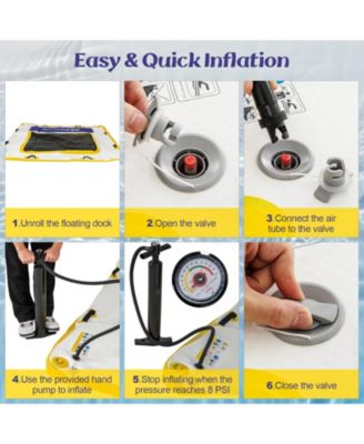 8 ft x 8 ft Inflatable Dock Platform with Mesh Swim Lounge