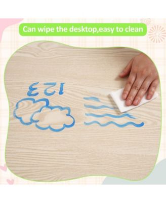 Kids Table and 4 Chairs Set Height Adjustable Toddler Table and Chair Set for Ages 2-10 Activity Table for Toddlers 5-Piece Childrens Table and Chair Set Boy & Girl Gift for Classrooms/Daycares/Home