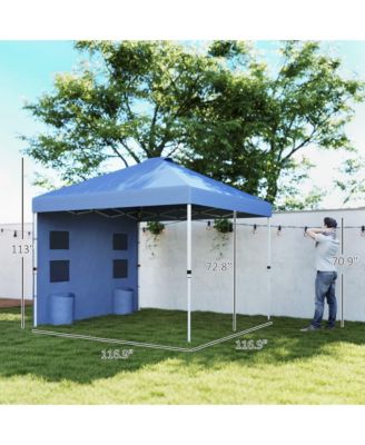 10' x 10' Pop Up Canopy Tent with Sidewall, UPF50+, Dark