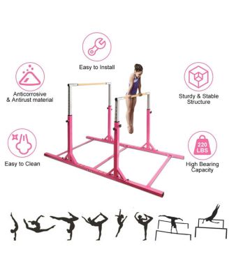Kids Double Horizontal Bars Gymnastic Training Parallel Bars Adjustable