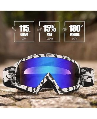 Dirt Bike ATV Goggles Motorcycle Gear Riding Motocross Dirtbike 4-Wheeler MX DH Accessories Goggles Glasses for Men Women Youth UV400 Protection Dust-proof Anti-Slip Strap