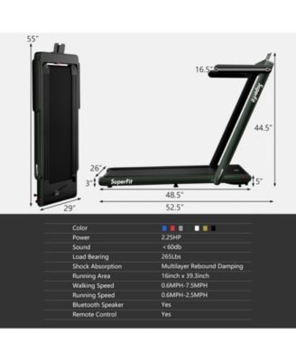 2.25HP 2 in 1 Folding Treadmill with APP Speaker Remote Control