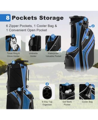Golf Stand Bag Lightweight and Portable Golf Cart Bag with Shoulder Strap
