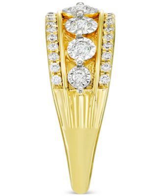 Diamond Openwork Triple Row Ring (1/2 ct. t.w.) in 14k Gold