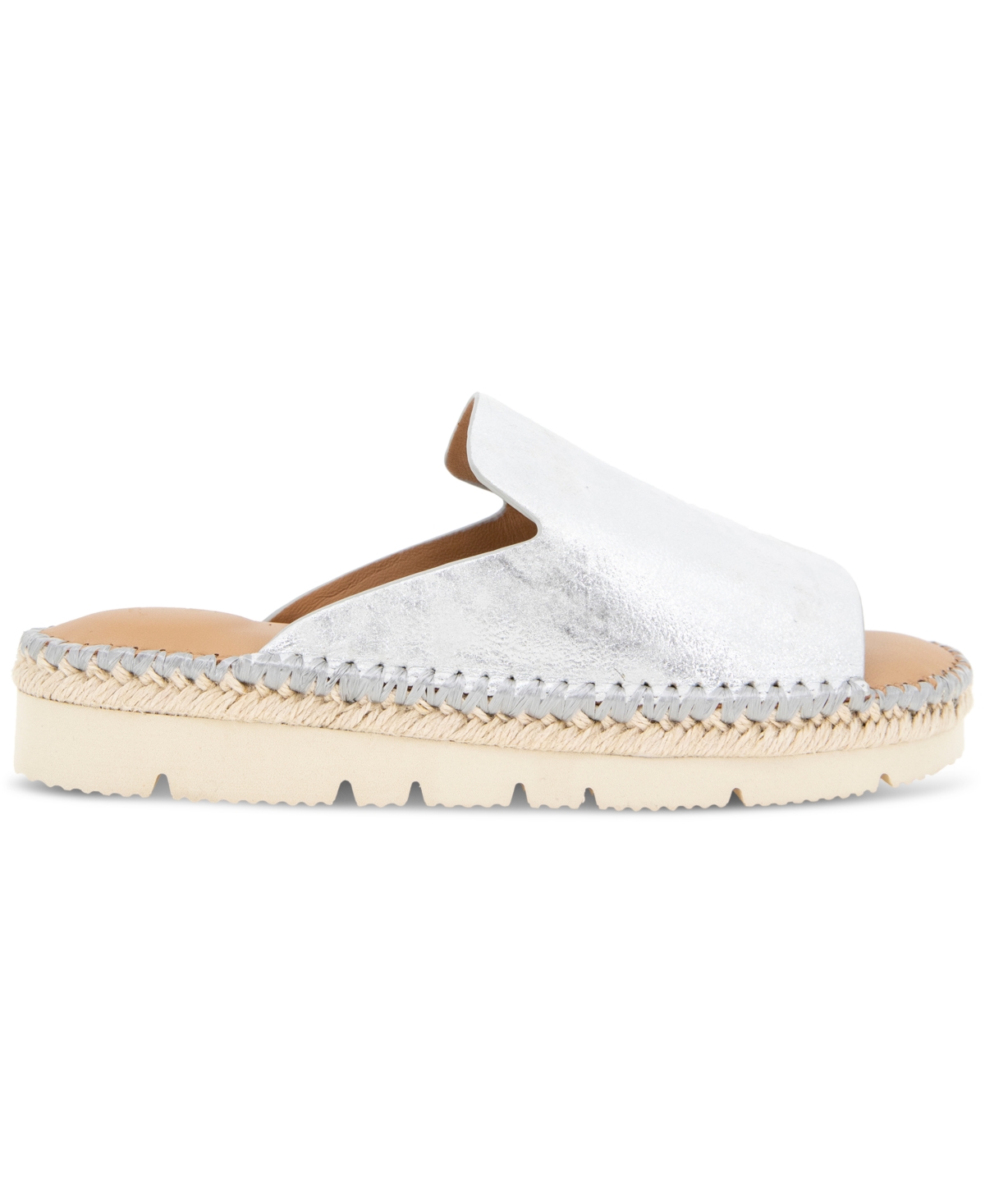 Shop Gentle Souls Women's Leilani Slide Flatform Sandals In Silver Leather