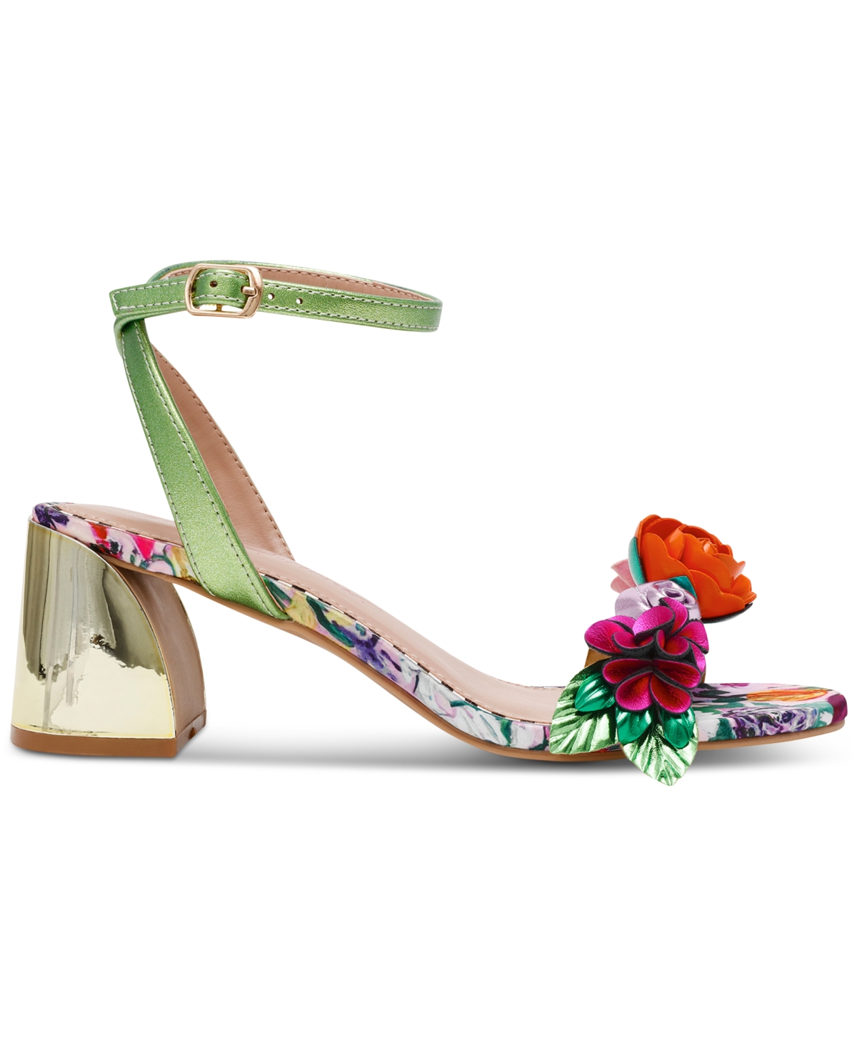 BETSEY JOHNSON WOMEN'S DARCEE FLORAL TWO-PIECE DRESS SANDALS 