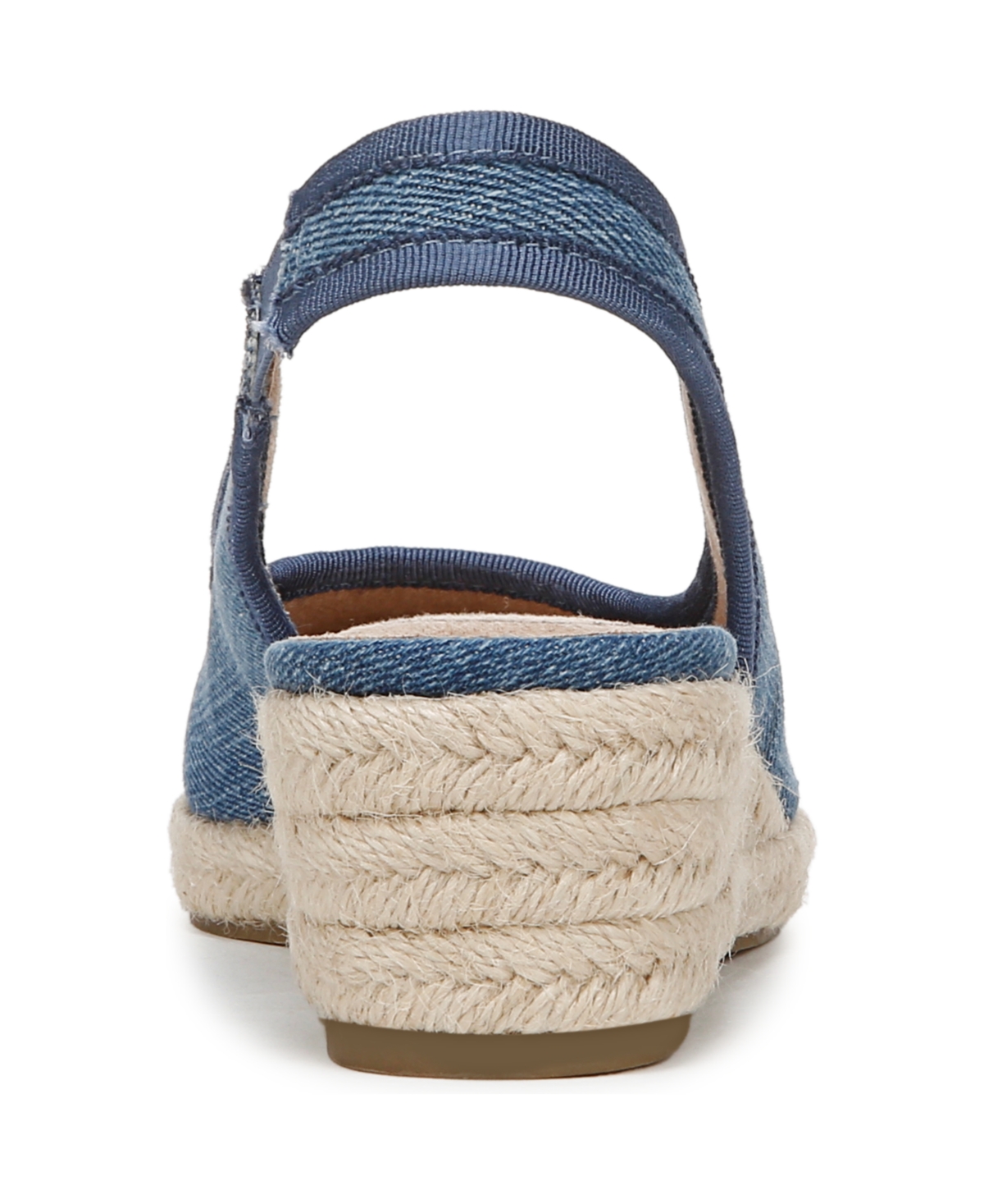 Lifestride Women's Kayden Slingback Wedge Espadrilles In Blue Denim Fabric