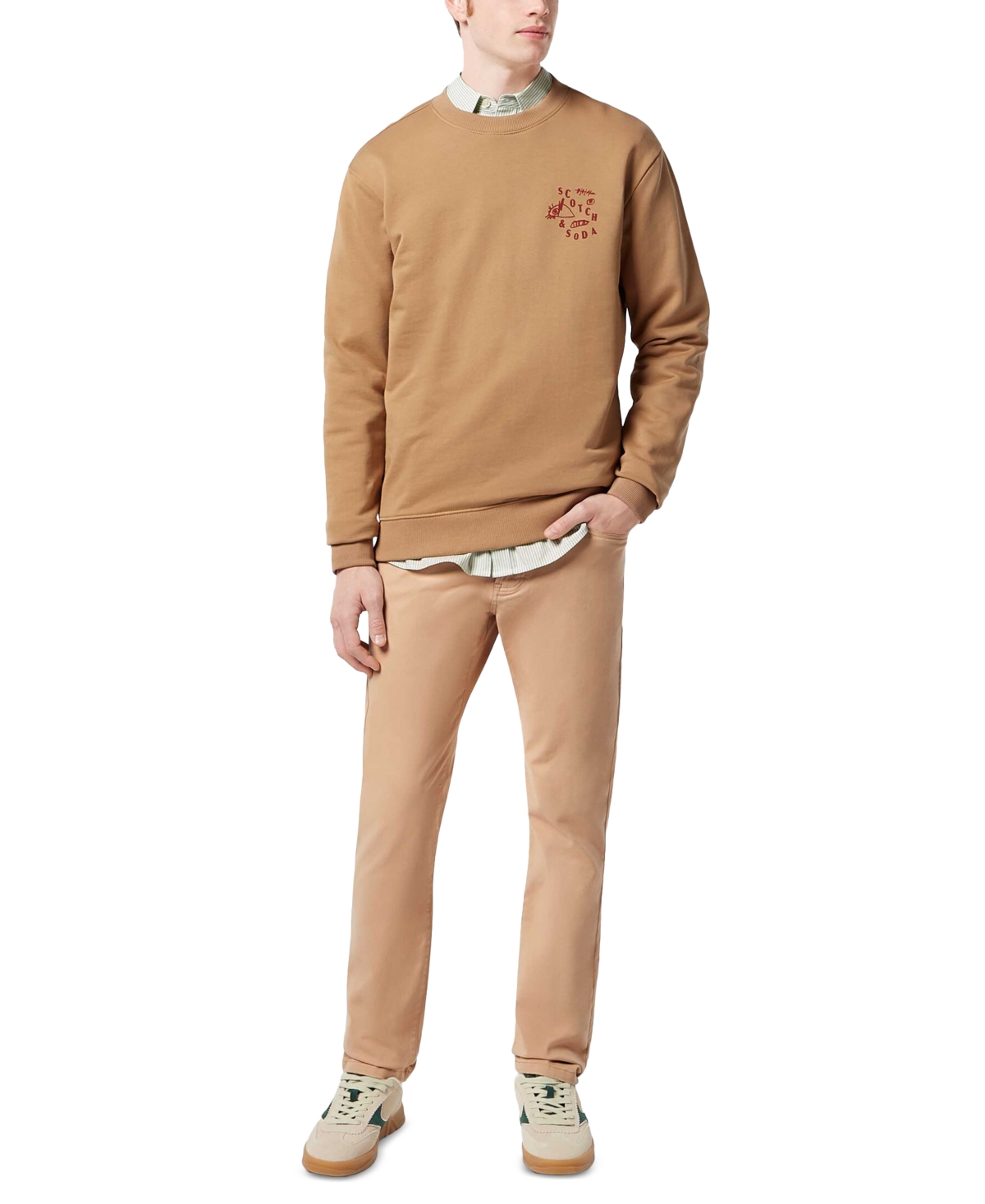 Scotch & Soda Men's Ralston Slim-fit Stretch Twill Pants In Soft Camel