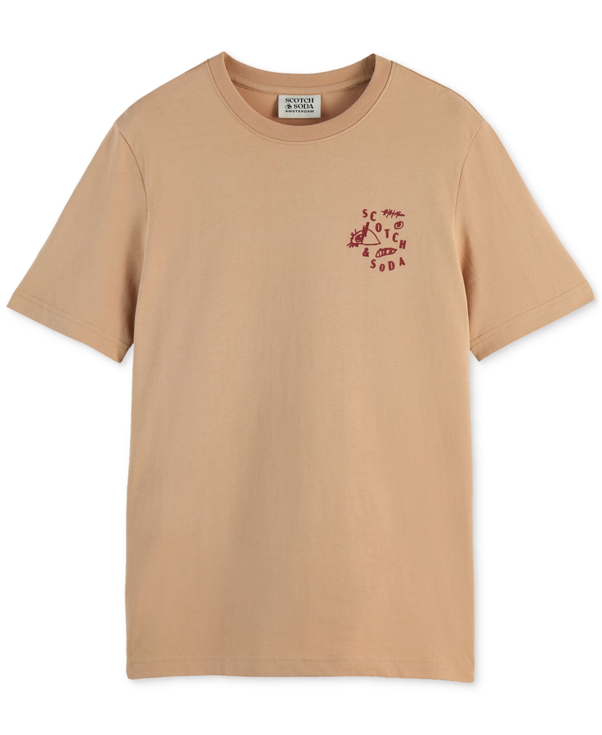 Scotch & Soda Regular Fit Chest Logo Graphic T-shirt In Brown