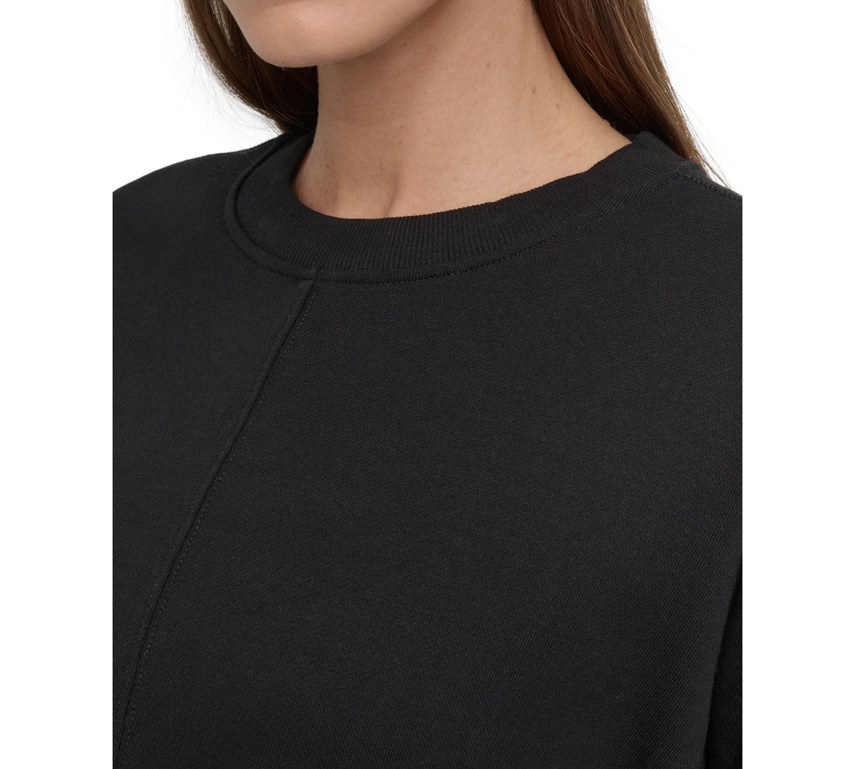 Dkny Sport Women's Cropped Crewneck Side-zip Sweatshirt In Black