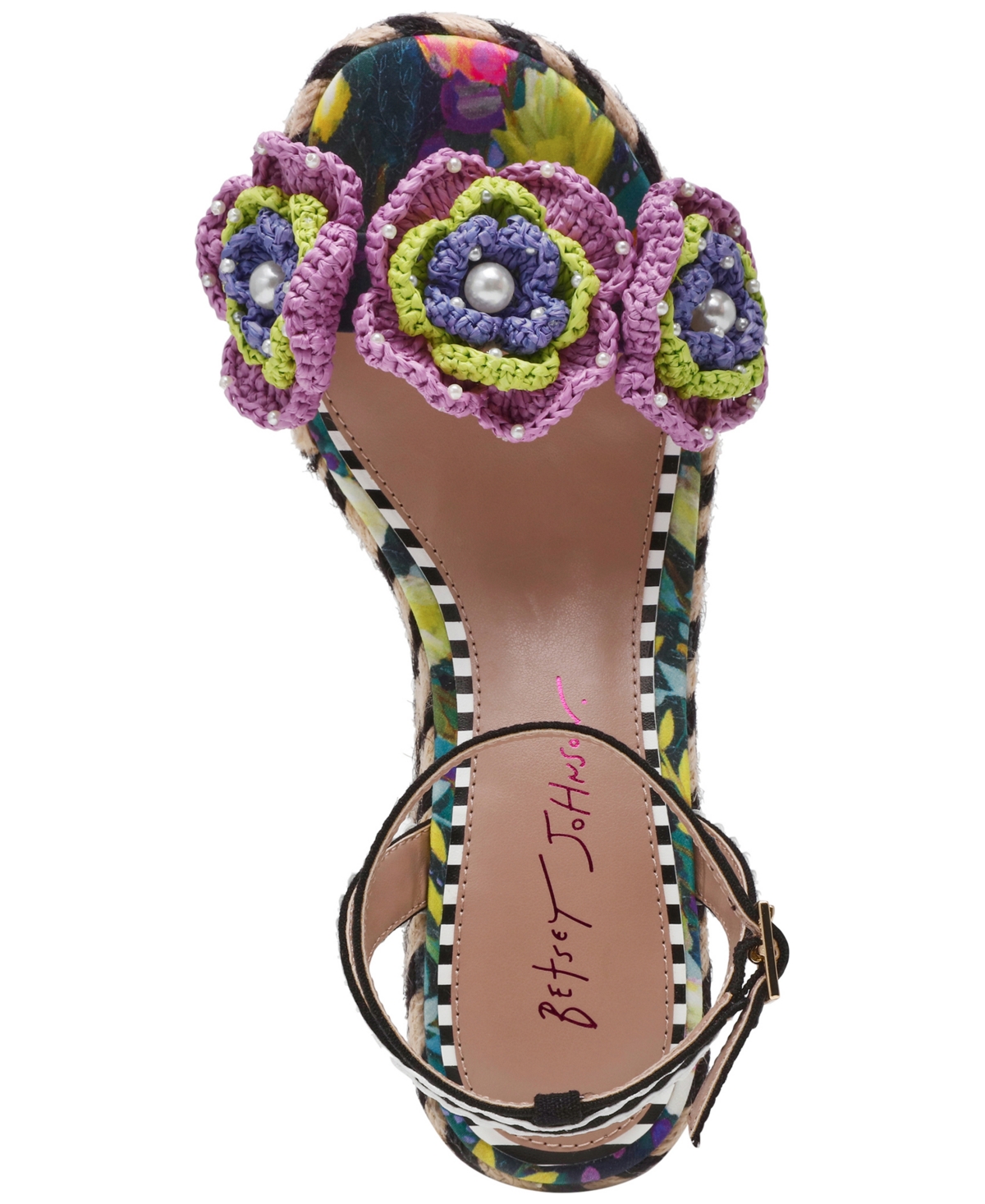 Betsey Johnson Women's Marabela Macrame Platform Wedge Sandals In Bright Multi