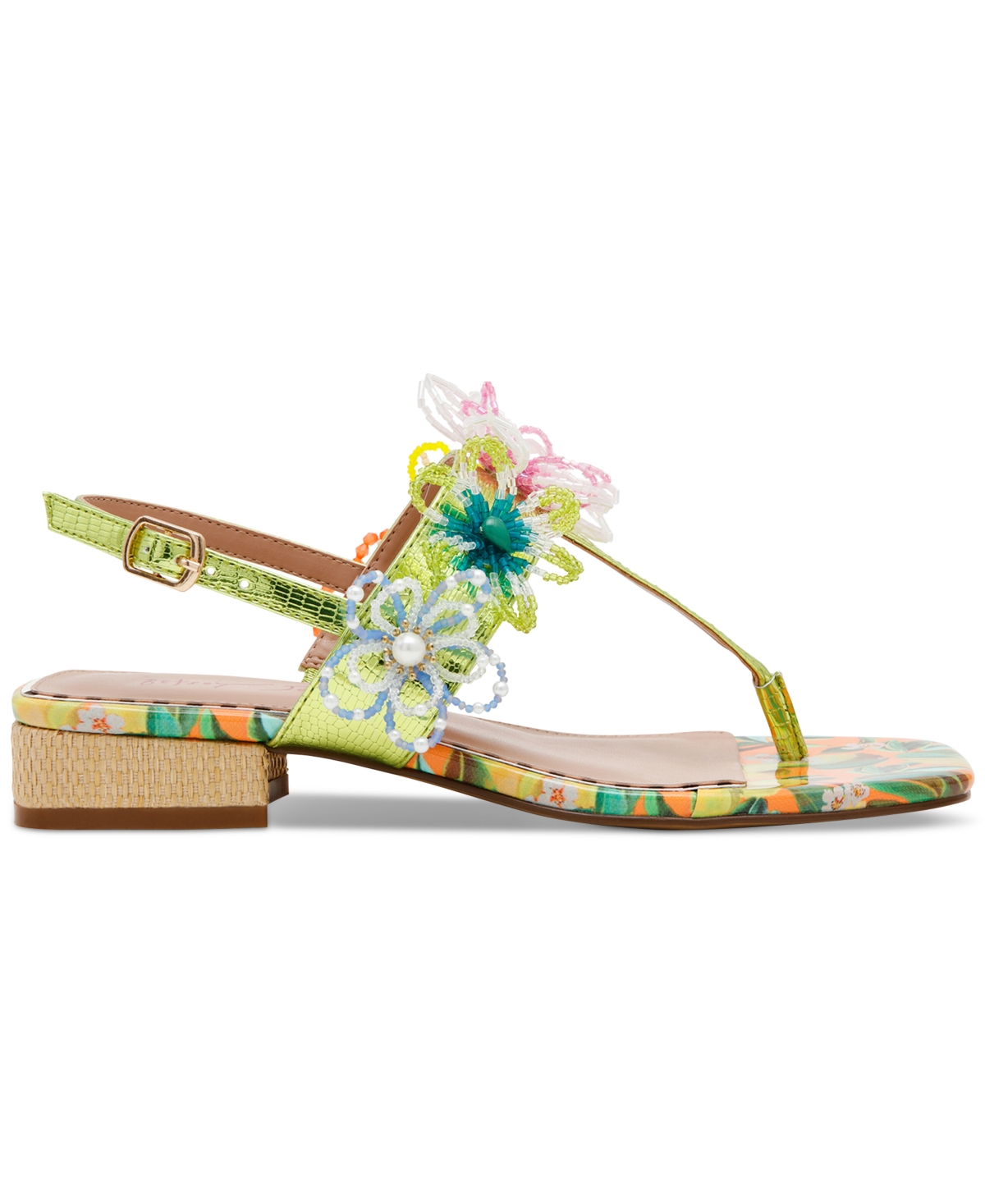 BETSEY JOHNSON WOMEN'S JAYDDA THONG SLINGBACK SANDALS 