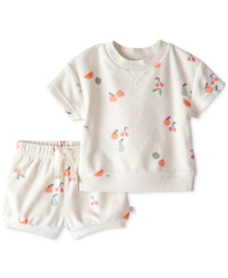 Carter's - Baby Girls 2-Pc. Organic Cotton Fruit Terry Top & Shorts Set