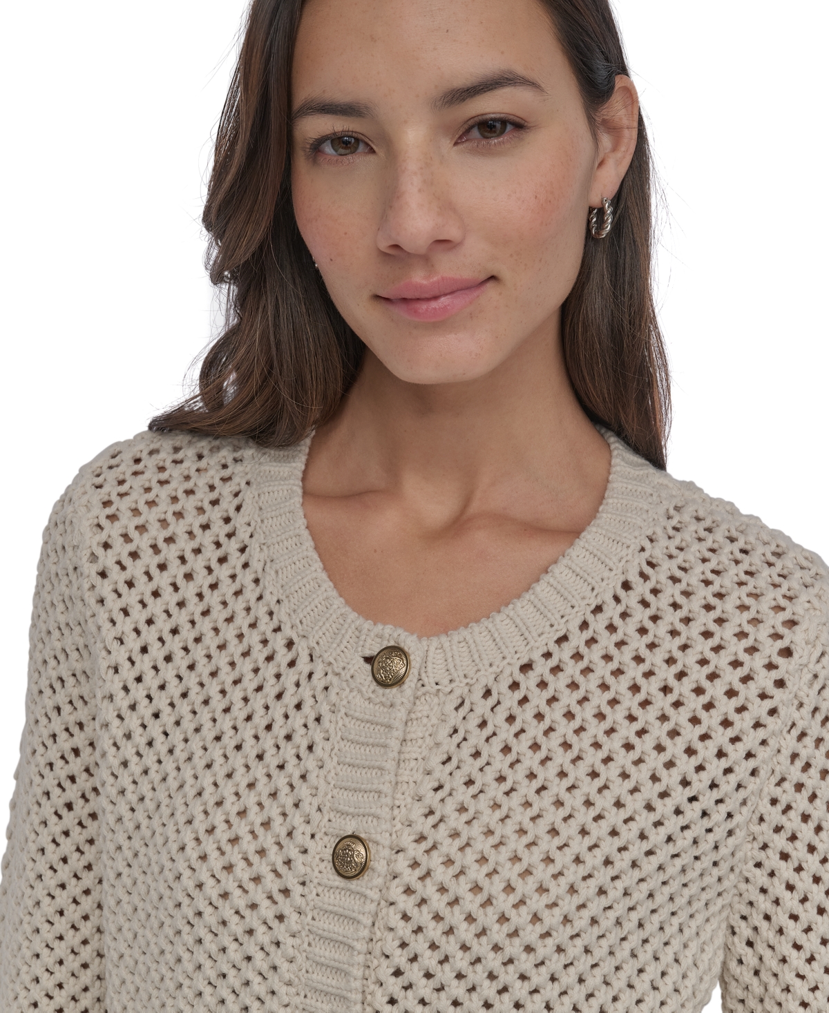 DKNY JEANS WOMEN'S OPEN-KNIT CARDIGAN 