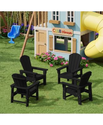 Kids Outdoor Adirondack Plastic Patio Chair (Set of 4)