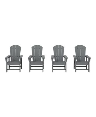Kids Outdoor Adirondack Plastic Patio Chair Set of 4