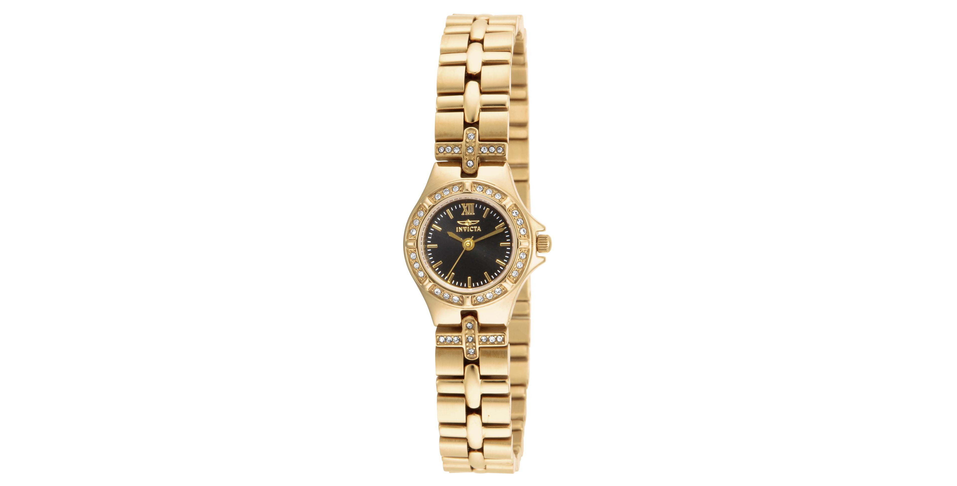Invicta Women's 17065 Wildflower Quartz 3 Hand Black Dial Watch