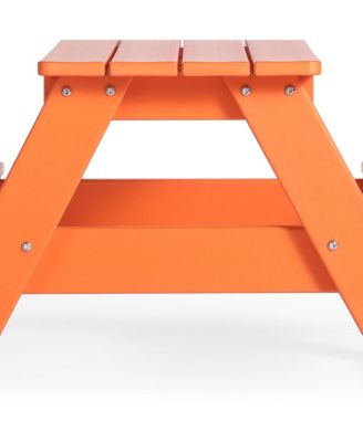 Outdoor Patio Kids HDPE Plastic Picnic Bench Table