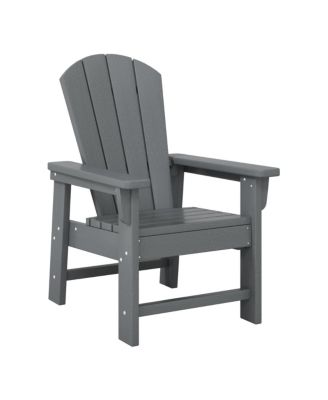 2-Piece Kids Outdoor HDPE Adirondack Chair With Square Side Table Set