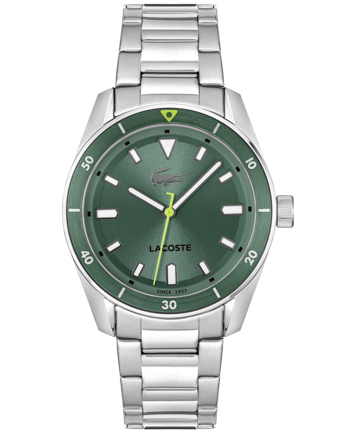Men's Boston Silver Tone Stainless Steel Bracelet Watch, 39mm - Silver