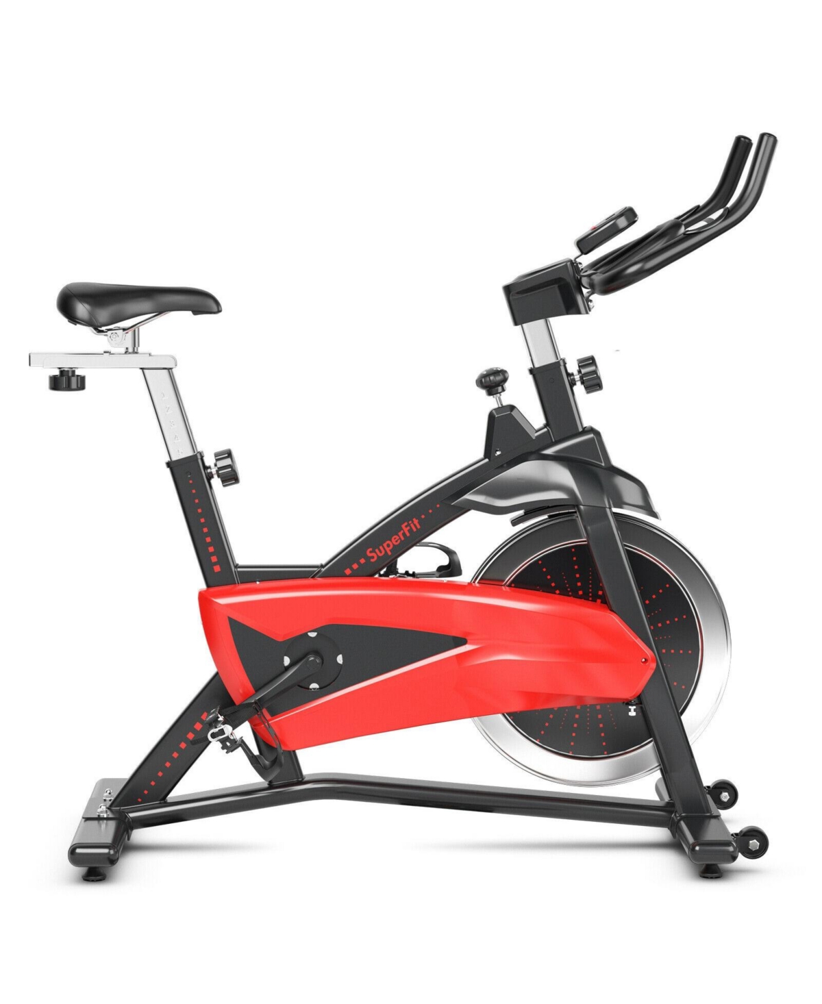 Magnetic Exercise Bike Fitness Cycling Bike with 35Lbs Flywheel for Home and Gym - Red