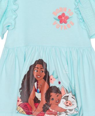 Toddler and Little Girls 2-piece Moana Born To Voyage Short Sleeve Top and Legging Set
