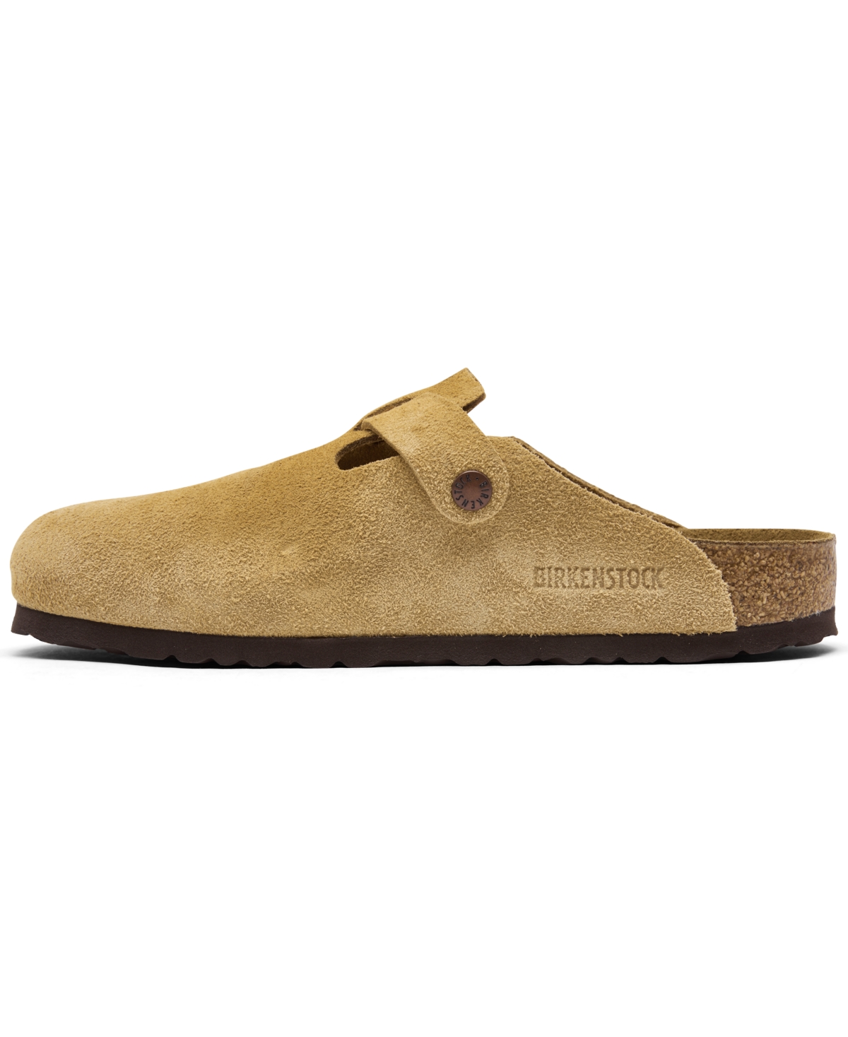 Birkenstock Men's Boston Suede Leather Birko-flor Clogs From Finish Line In Latte Cream