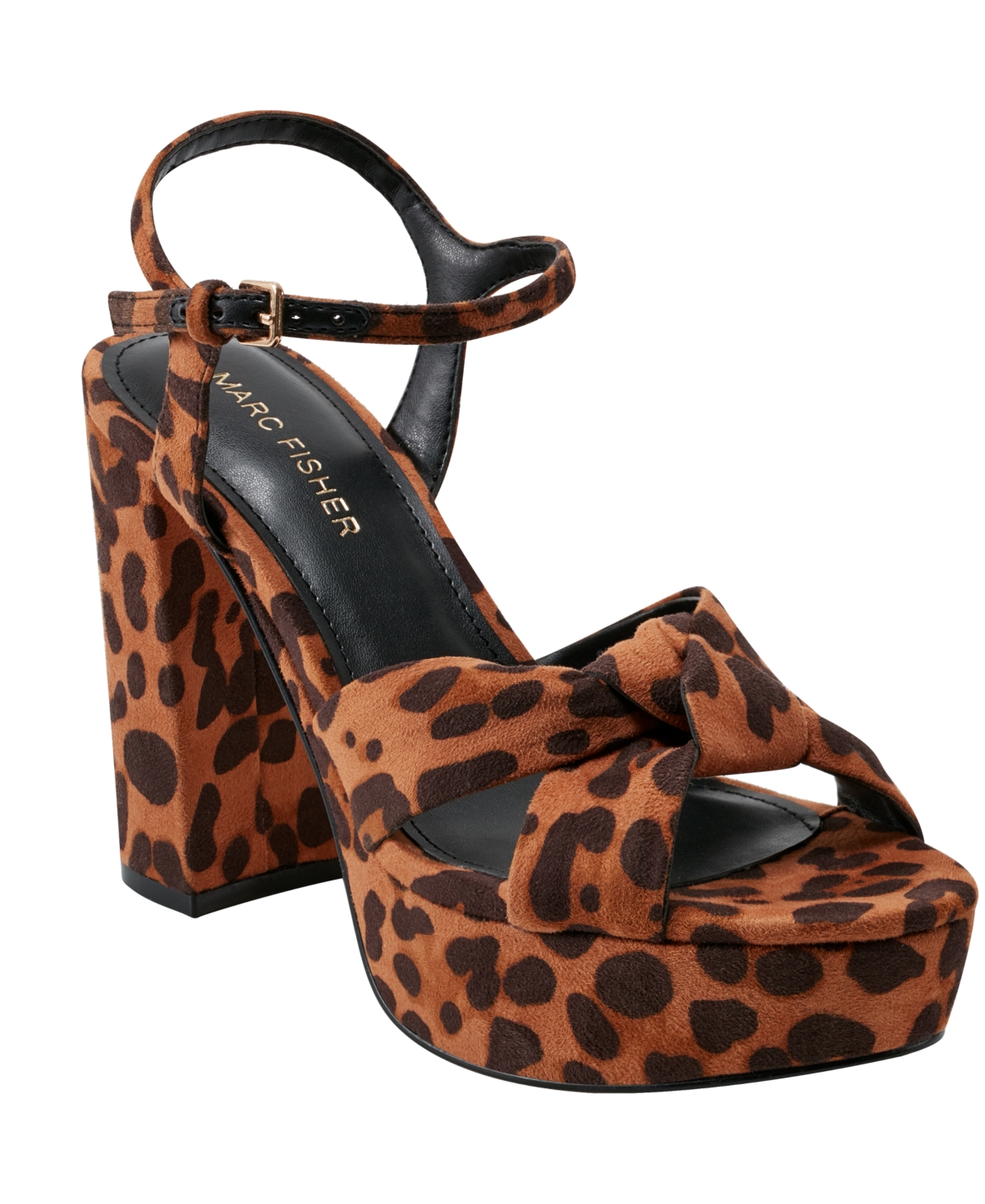 Marc Fisher Women's Deren High Block Heel Platform Sandals In Leopard