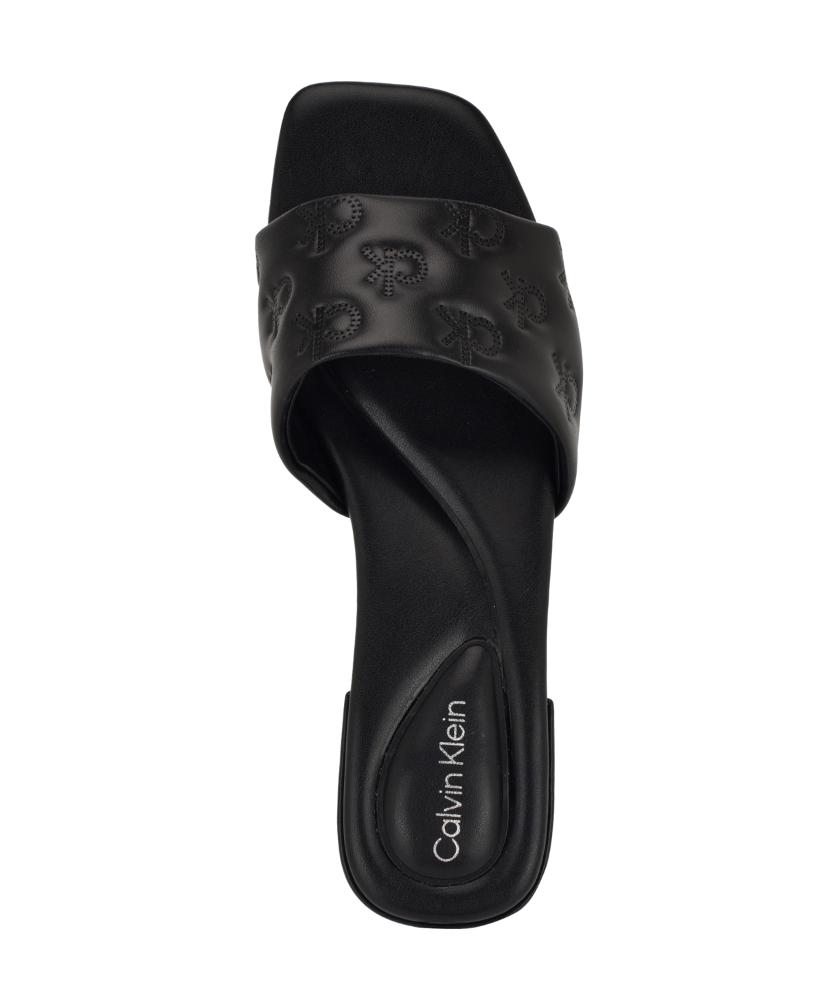 Calvin Klein Women's Traven Square Toe Casual Flat Sandals In Black