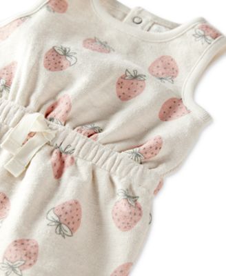 Baby Girls Organic Cotton Strawberry Romper