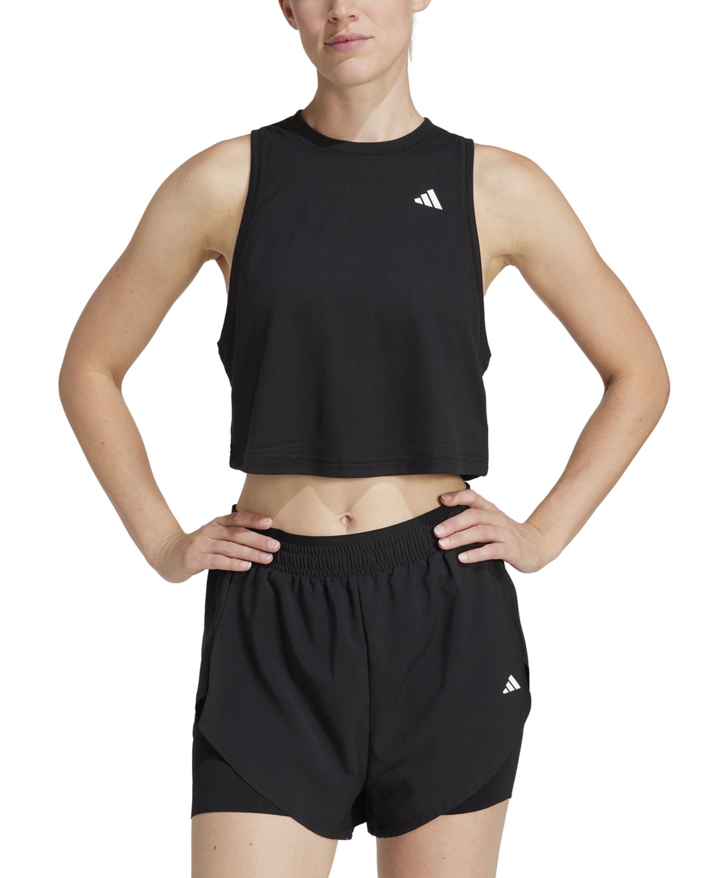 Женский топ adidas Train Essentials Boxy Workout Tank, цвет: Чёрный — фото 1