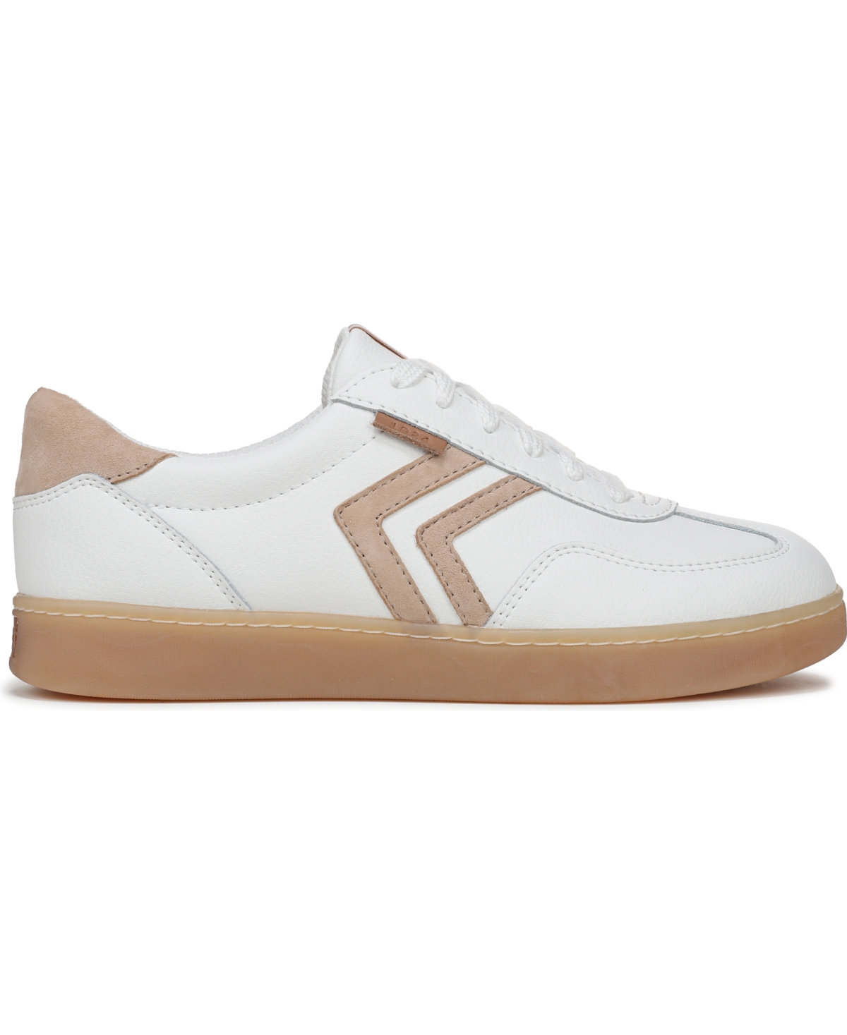Shop Dr. Scholl's Women's Rebel Sport Lace Up Sneakers In White,cuban Sand Leather,suede