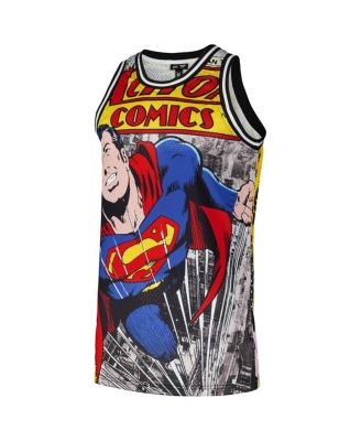 Men's Yellow Superman Graphic Basketball Jersey