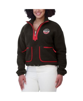 Women's Black Kansas City Chiefs Polar Fleece Half-Zip Jacket