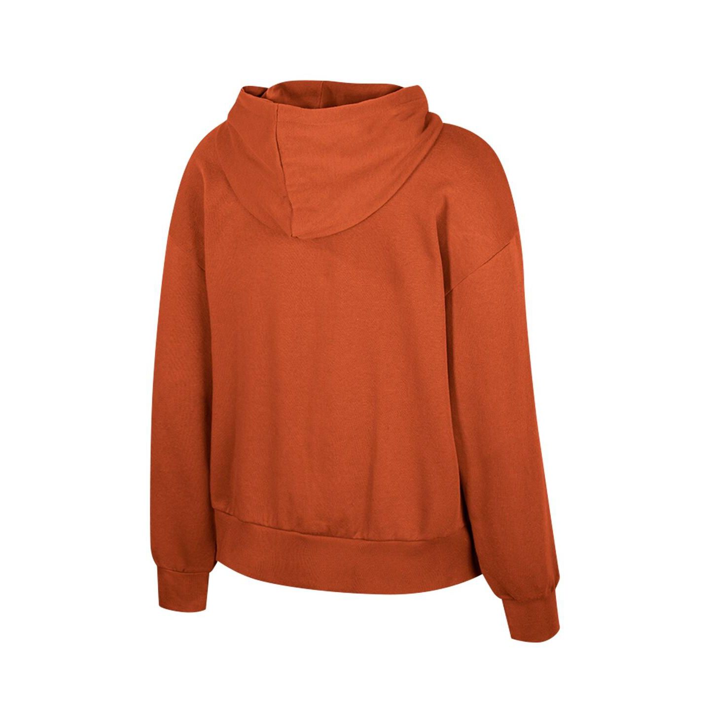 Женское худи Colosseum Texas Orange Texas Longhorns Reflection Rhinestone Drawcord Pullover — фото 3