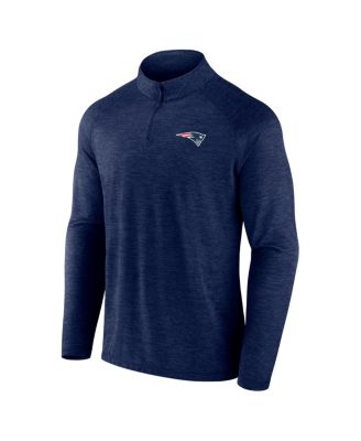 Men's Navy New England Patriots Head-to-Head Raglan Quarter-Zip Jacket