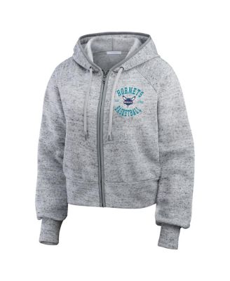 Women's Heather Gray Charlotte Hornets Speckled Radiator Full-Zip Hoodie