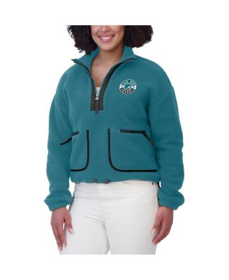 Women's Teal San Jose Sharks Polar Fleece Half-Zip Jacket