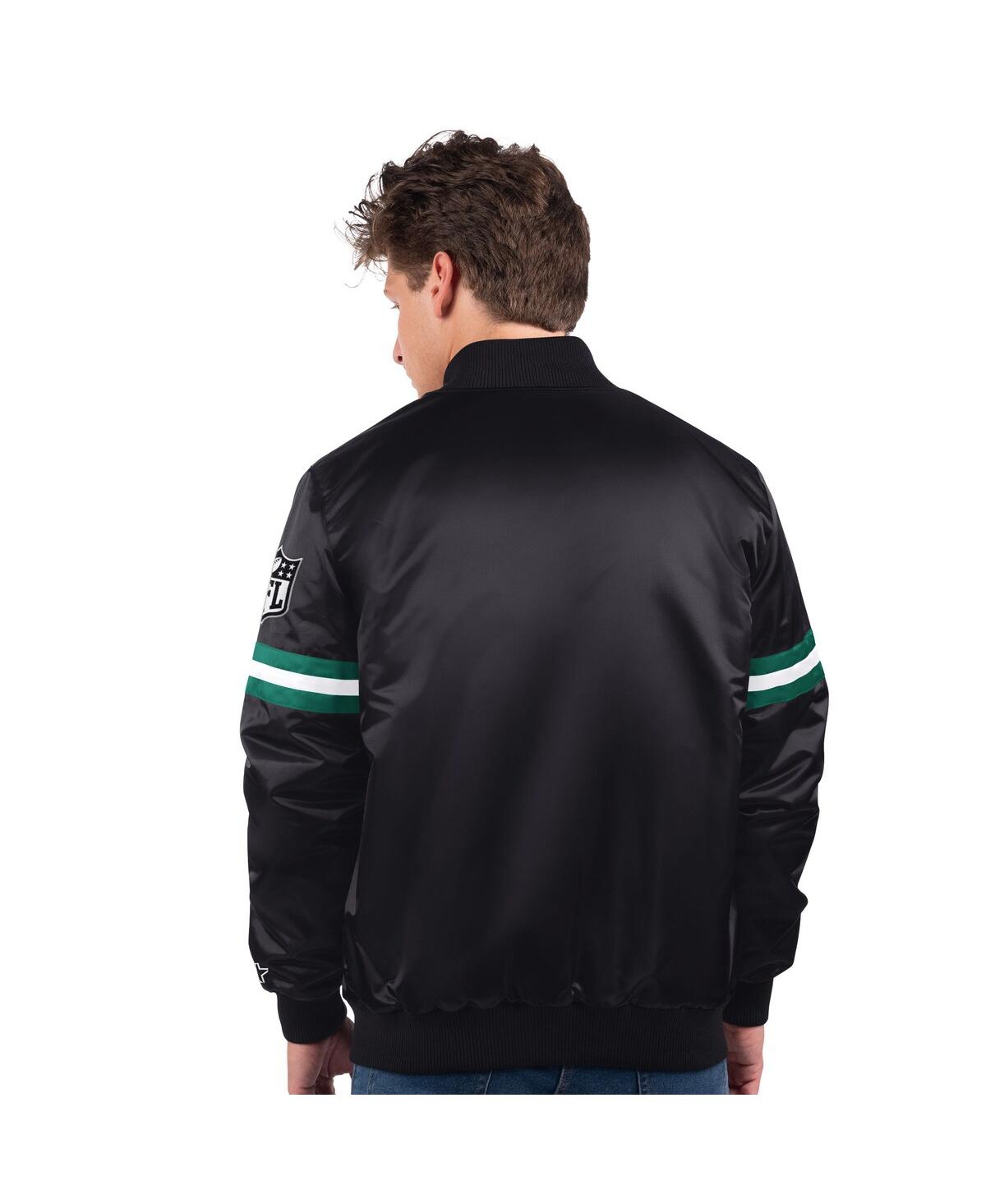 Starter Men's Black New York Jets New Logo Full-snap Jacket In Black,white