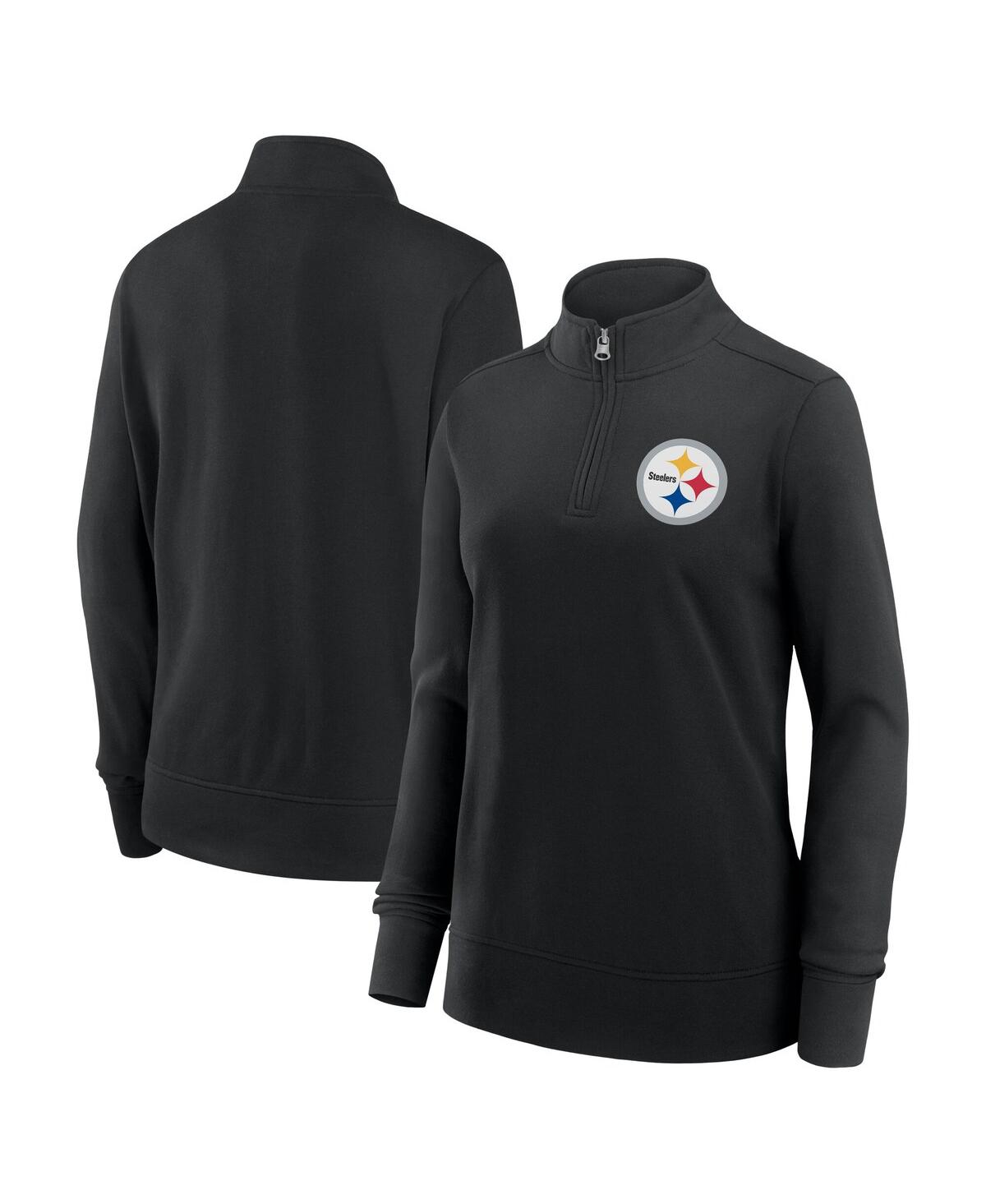 Women's Black Pittsburgh Steelers Velocity Quarter-Zip Jacket - Black