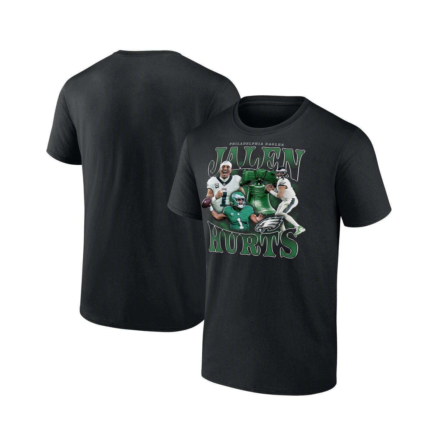 Мужская футболка Fanatics Jalen Hurts Black Philadelphia Eagles Notorious Player Graphic — фото 1